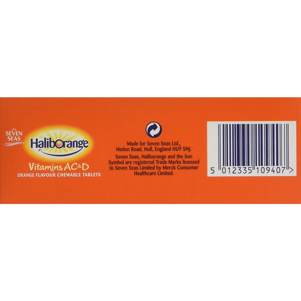 Haliborange Vitamins A, C & D - 120 Orange Flavour Chewable Tablets - Certified from Haliborange