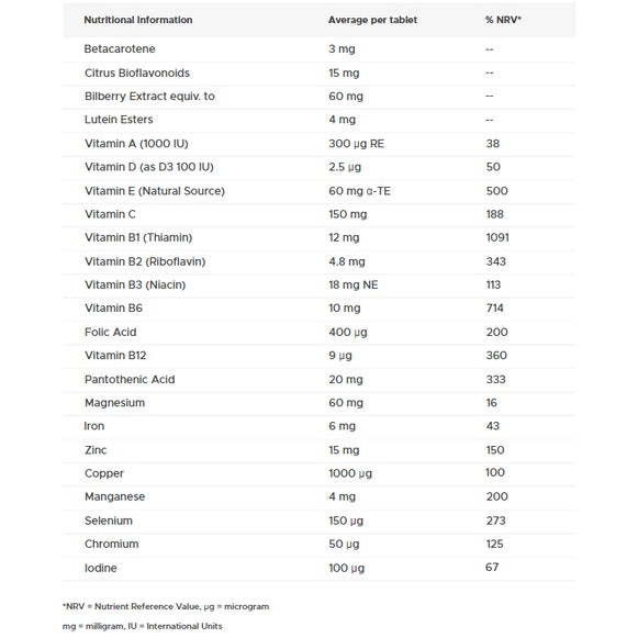 Visionace Original (30 tablets) - Normal Vision - Certified from Vitabiotics UK