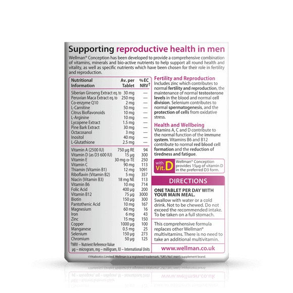 Wellman Conception (30 tablets) - Fertility and Reproduction - Certified from Vitabiotics UK