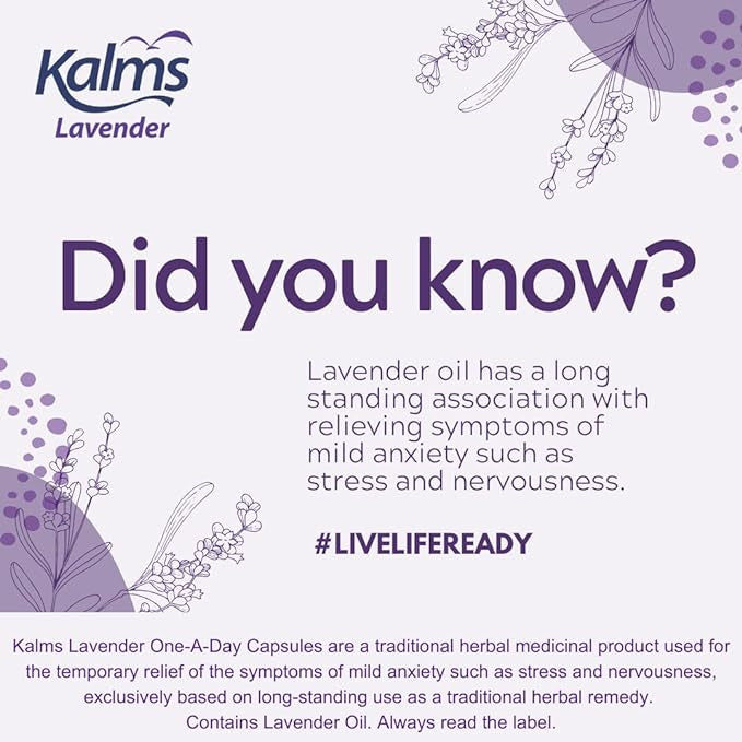 Kalms Lavender One-A-Day Capsules - 14 Capsules - Certified from Kalms