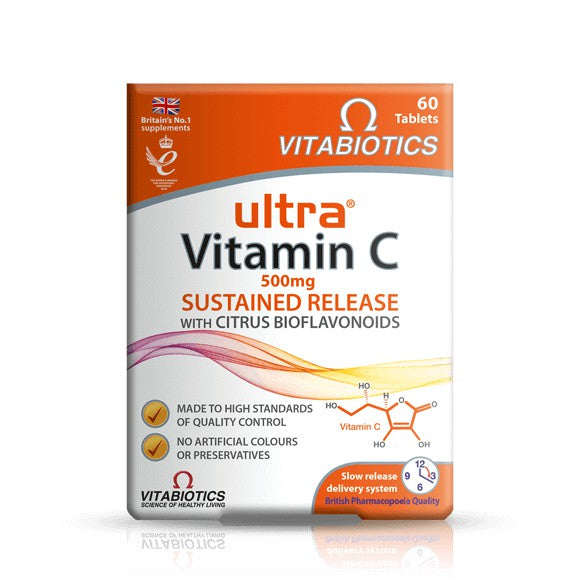 Ultra Vitamin C - 60 Tablets - Sustained Release - Certified from Vitabiotics UK