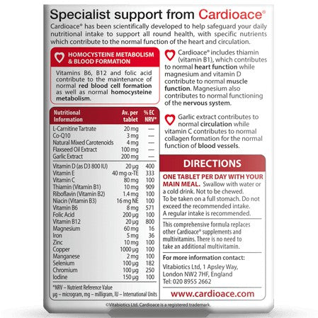 Cardioace Original (30 tablets) - Heart Support - Certified from Vitabiotics UK