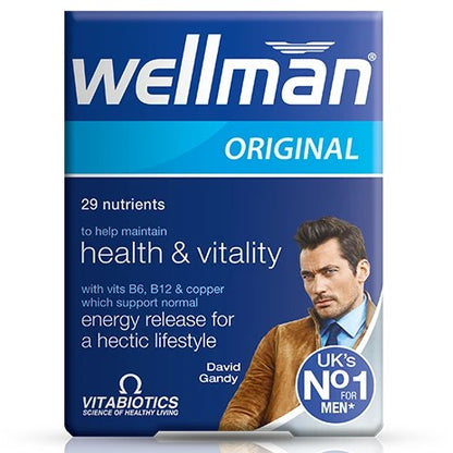 Wellman Original - 30 tablets - Men's Health and Vitality food supplement - from Vitabiotics UK