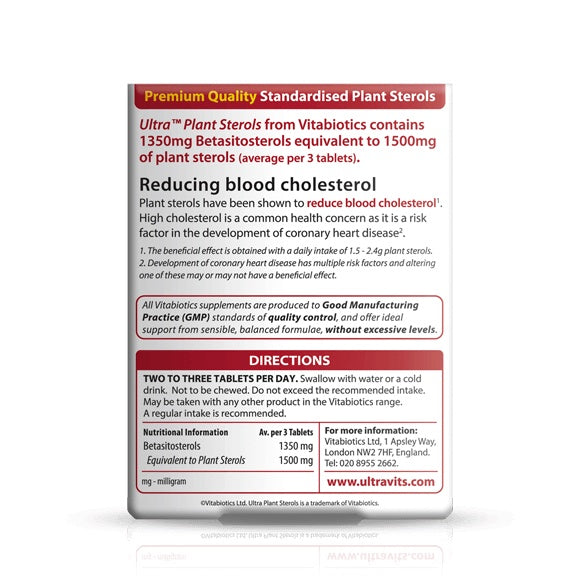 Ultra Plant Sterols (30 tablets) - Reduce Cholesterol - Certified from Vitabiotics UK