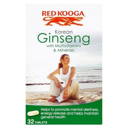 Korean Ginseng with Multivitamins & Minerals - 32 Tablets - Certified from Red Kooga UK