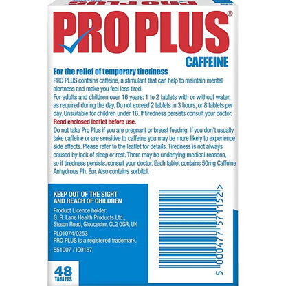 ProPlus Caffeine - Feel more awake (48 tablets) - Certified from Proplus Uk