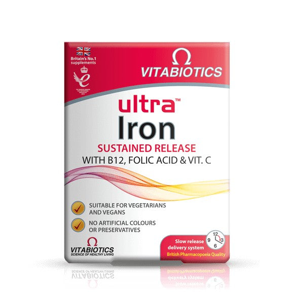 Ultra Iron (30 tablets) - Sustained Release - Certified from Vitabiotics UK
