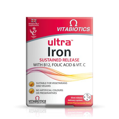 Ultra Iron (30 tablets) - Sustained Release - Certified from Vitabiotics UK