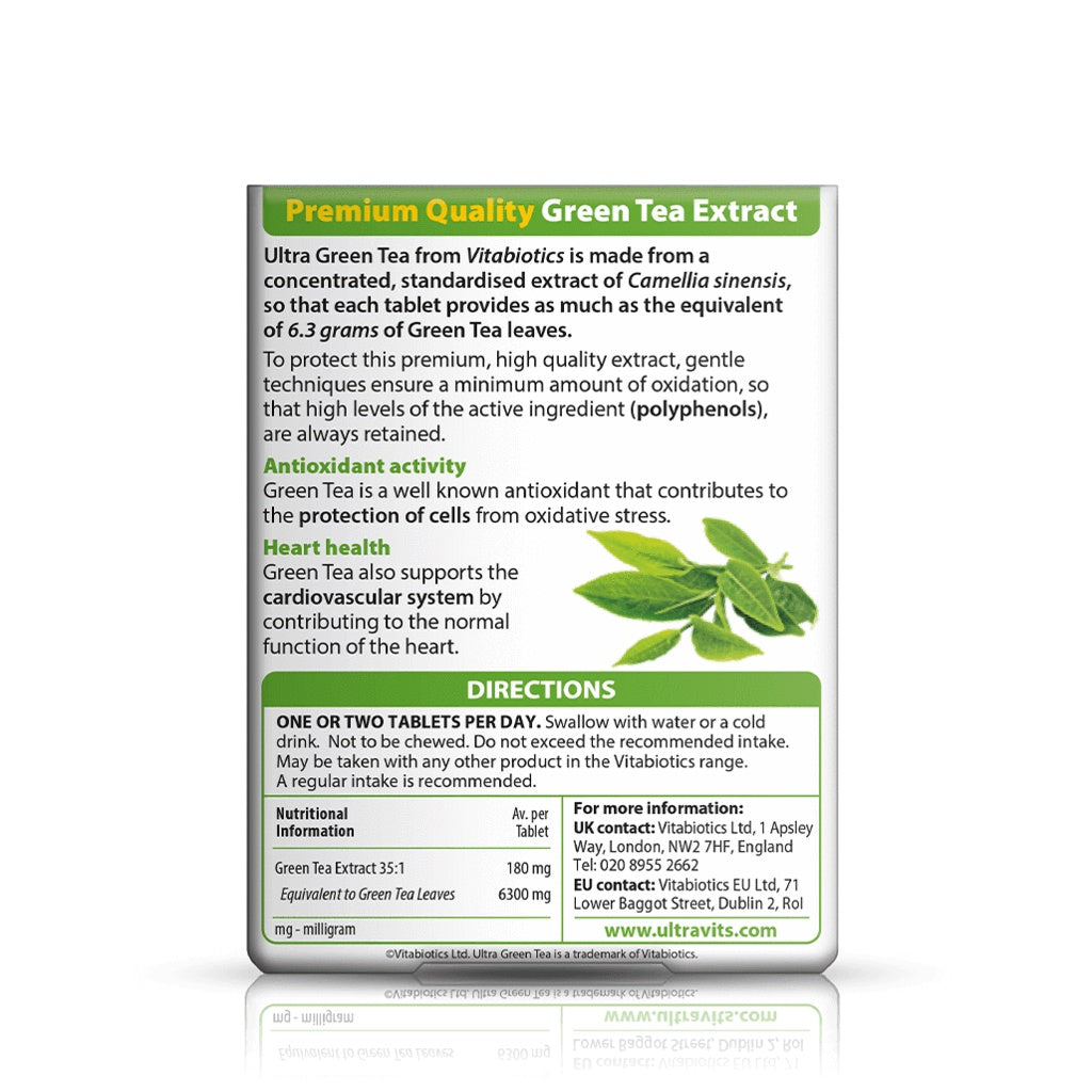 Ultra Green Tea - 180mg Extract - 30 Tablets - Certified from Vitabiotics UK