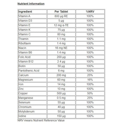 AZ Multivitamin - 30 Tablets - Certified from Boots UK