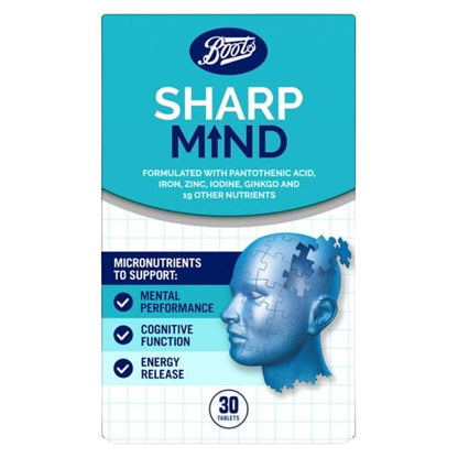 Sharp Mind - 30 Tablets - Certified from Boots UK