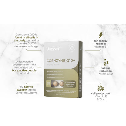 Wassen Coenzyme Q10+ Staying active - 30 tablets - Certified from Wassen