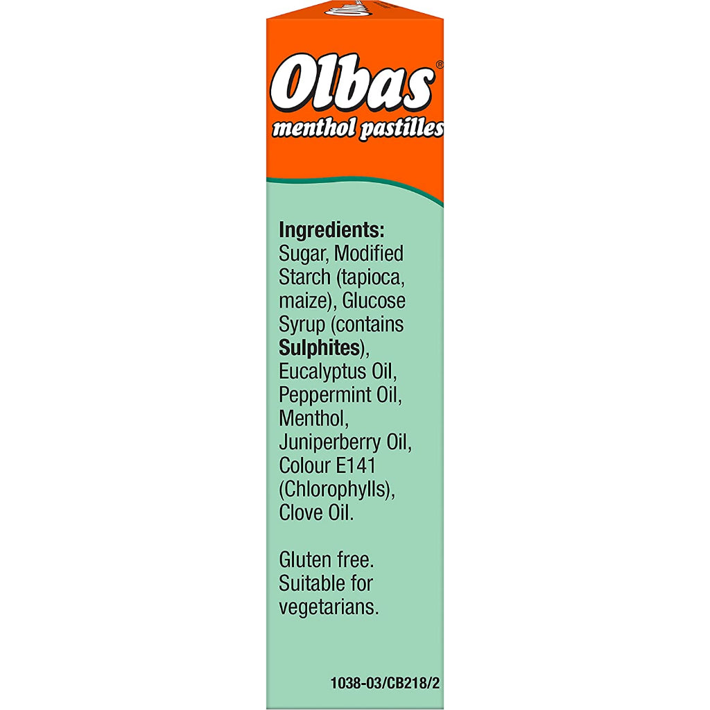 Olbas Menthol Pastilles - Essential Oils and Menthol Pastilles - Cerfified from Olbas Uk