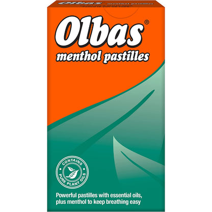 Olbas Menthol Pastilles - Essential Oils and Menthol Pastilles - Cerfified from Olbas Uk