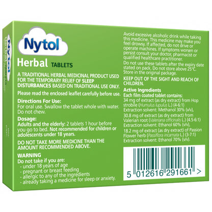 Nytol Herbal Tablets - 20 Tablets - Certified from Nytol