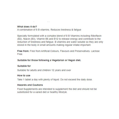 Vitamin B Complex - 90 Tablets - Certified from Boots UK