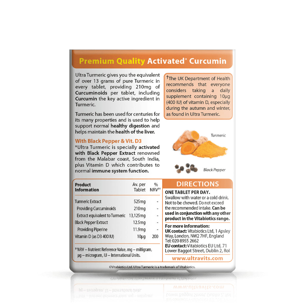 Ultra Turmeric with Black Pepper & Vitamin D - 60 Tablets - from Vitabiotics UK