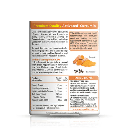 Ultra Turmeric with Black Pepper & Vitamin D - 60 Tablets - from Vitabiotics UK