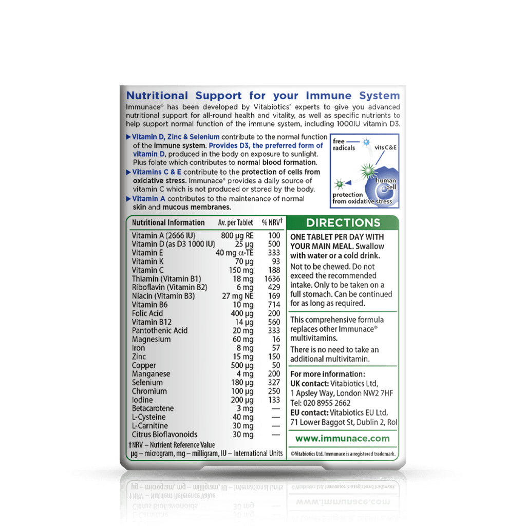 Immunace Original - (30 tablets) - Immune system - Certified from Vitabiotics UK