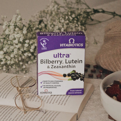 Ultra Bilberry, Lutein & Zeaxanthin - 30 Tablets - Certified from Vitabiotics UK