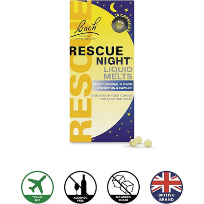 Bach Rescue Remedy Night Liquid Melts - 28 Capsules - Certified from Bach
