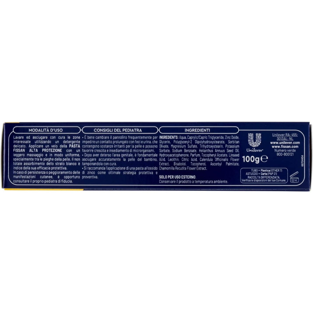 Fissan La Pasta Protezione - Protection Nappy Cream - Certified From Fissan Italy