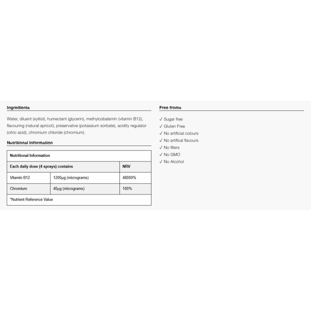 Vitamin B12 Oral Spray - 5mg - Certified from BetterYou