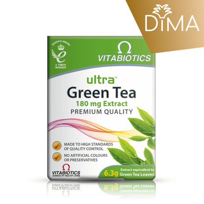 Ultra Green Tea - 180mg Extract - 30 Tablets - Certified from Vitabiotics UK