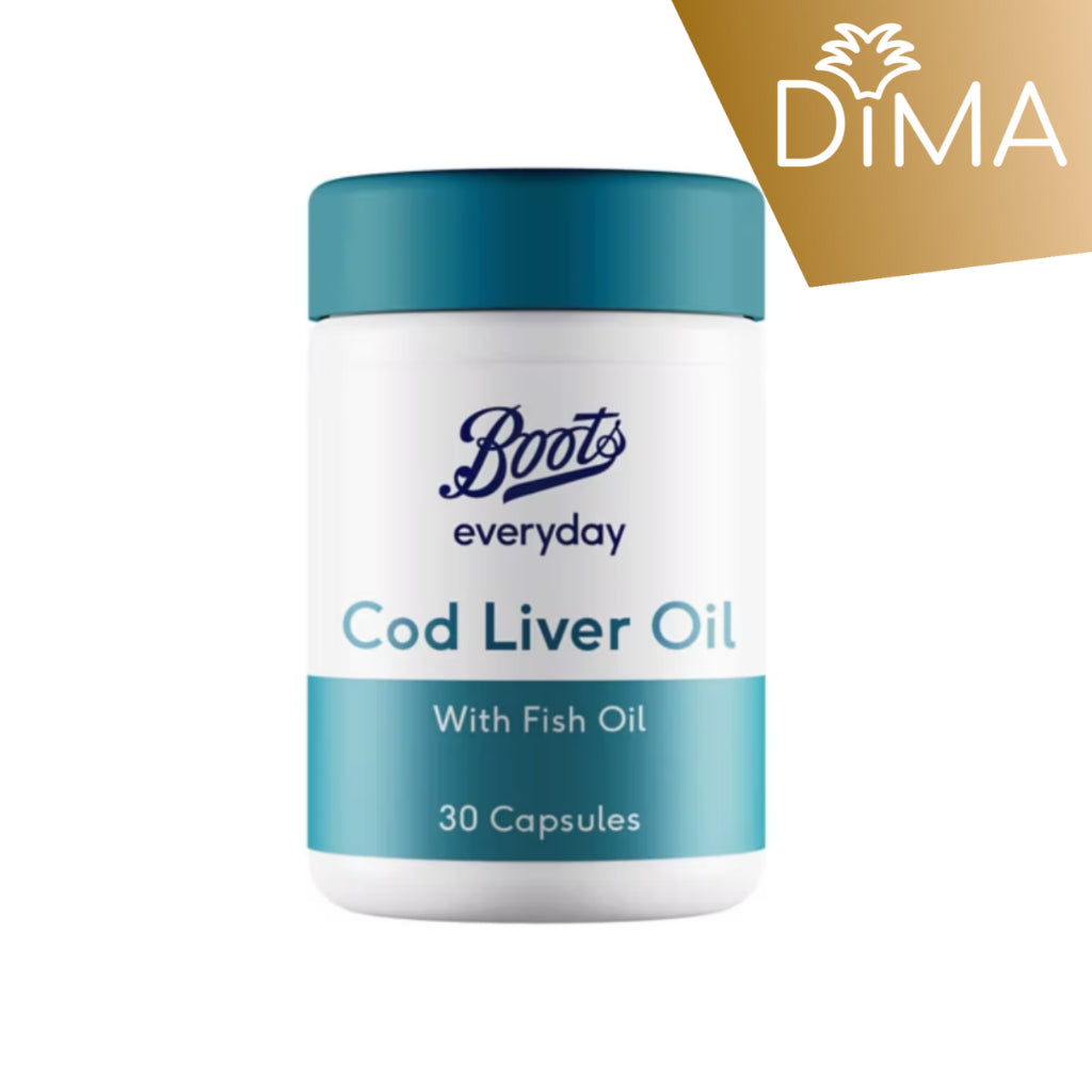 Boots Cod Liver Oil with Fish Oil - 30 Tablets - Certified from Boots UK