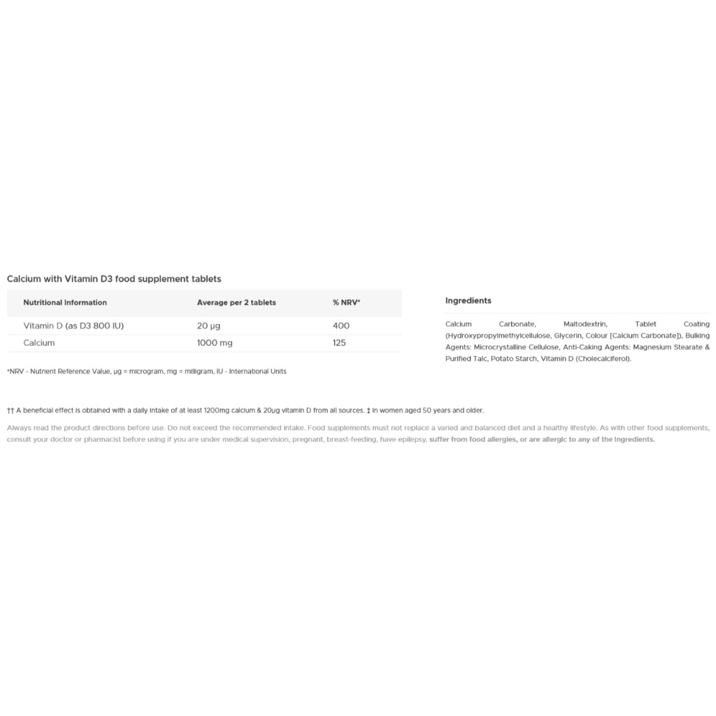Ultra Calcium and Vitamin D  - 30 Tablets - Certified from Vitabiotics UK
