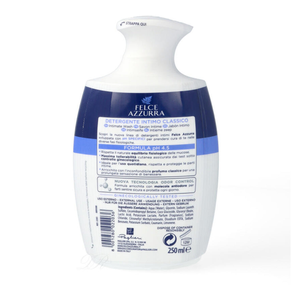Felce Azzurra - Intimate Hygiene Wash - Anti Odour - PH 4.5 - Certified from Felce Azzurra