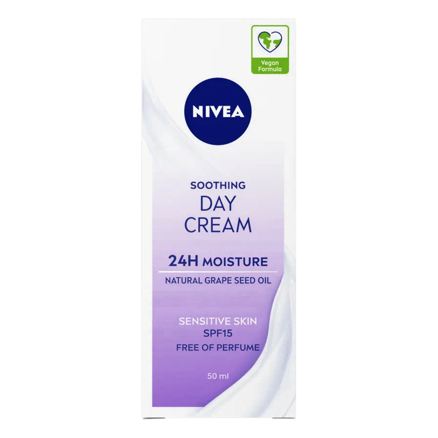 Soothing Day Cream 24H Moisture - Natural Grape Seed Oil - Sensitive Skin - Certified from Nivea