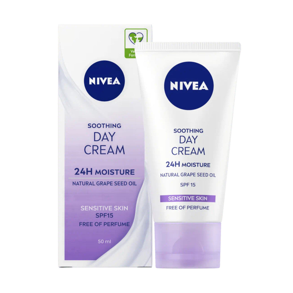 Soothing Day Cream 24H Moisture - Natural Grape Seed Oil - Sensitive Skin - Certified from Nivea