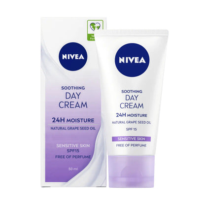 Soothing Day Cream 24H Moisture - Natural Grape Seed Oil - Sensitive Skin - Certified from Nivea