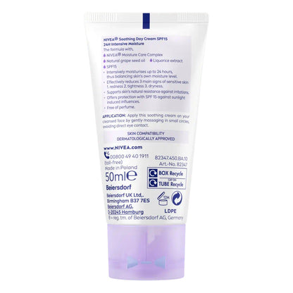 Soothing Day Cream 24H Moisture - Natural Grape Seed Oil - Sensitive Skin - Certified from Nivea