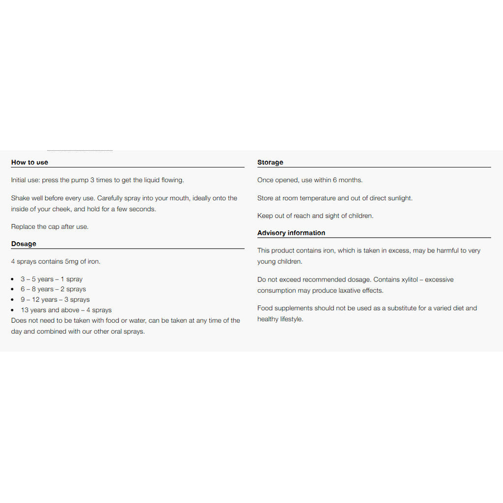 Iron 5 Oral Spray - 5mg - Certified from BetterYou