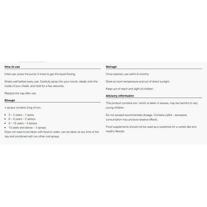 Iron 5 Oral Spray - 5mg - Certified from BetterYou