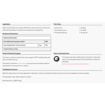 Iron 5 Oral Spray - 5mg - Certified from BetterYou