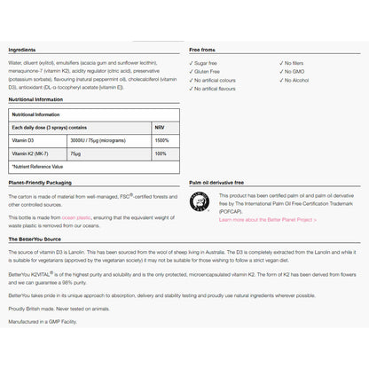 Vitamin D3 + K2 Oral Spray - Certified from BetterYou