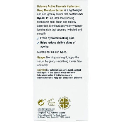 Hyaluronic Deep Moist Serum - Intensive Hydration - Certified from BalanceActiveFormula Uk