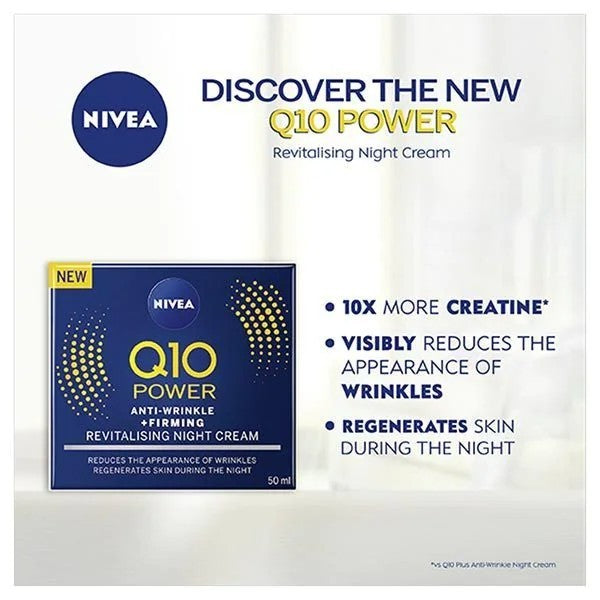 Nivea Q10 Power - Anti-Wrinkle plus Firming, Revitalising night cream - Certified from Nivea