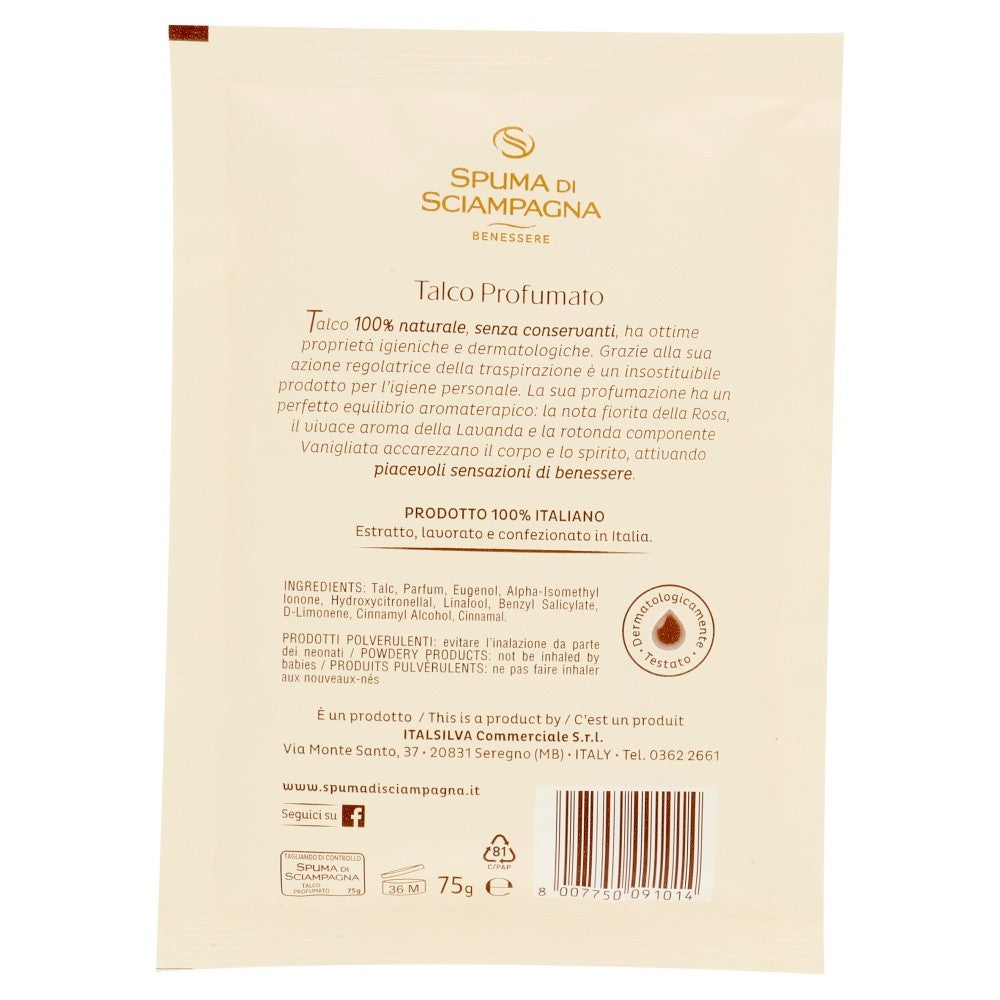 Spuma di Sciampagna - Perfumed Talc - Certified from Italy