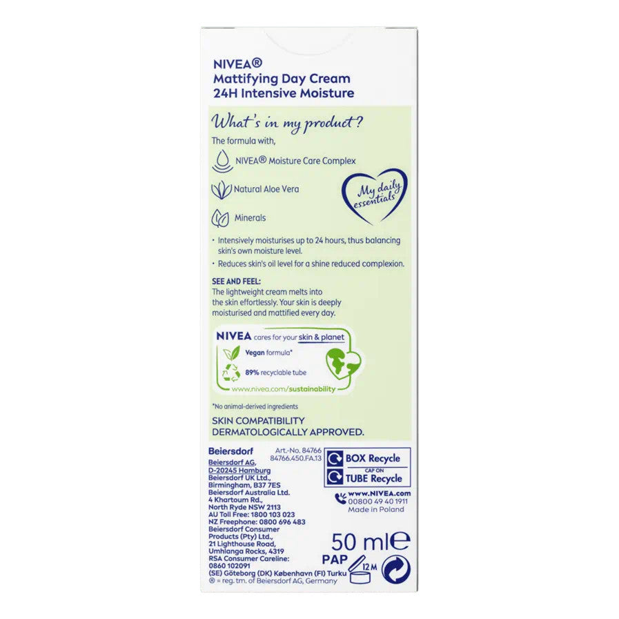 Nivea Mattifying Day Cream - 50ml - Certified from Nivea Uk