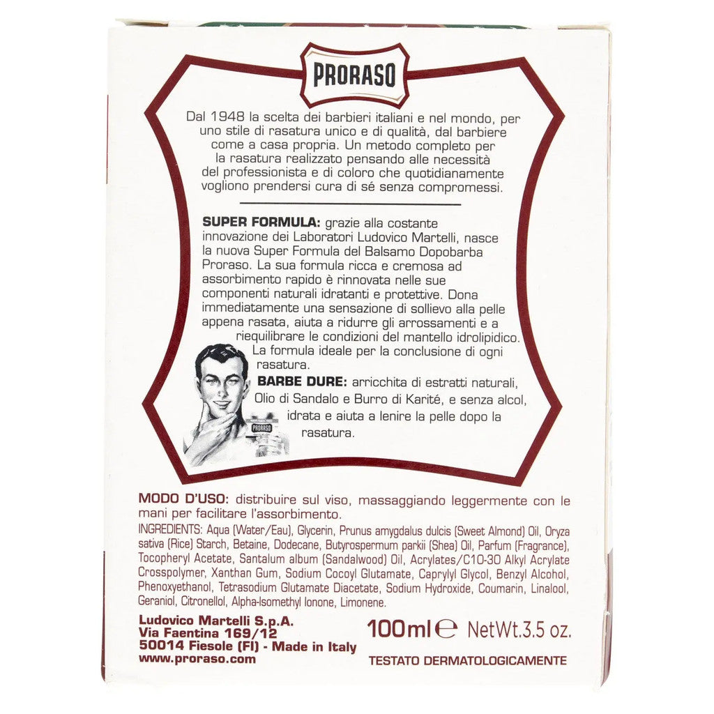 Balsamo Dopobarba - Aftershave Balm - 100ml - Certified from Proraso